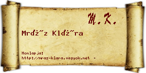 Mráz Klára névjegykártya