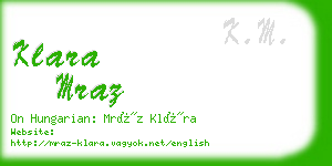 klara mraz business card